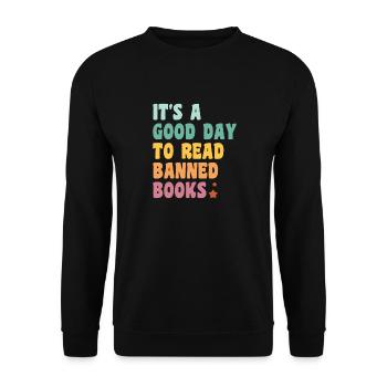 Books Book Reading Reading Bookworm Bookworm Bookaholic - Unisex Sweatshirt - black - Front - Alina (178cm) & Michal (187cm)