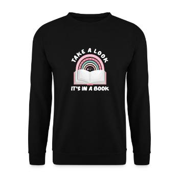 Books Book Reading Bookworm Bookworm Bookaholic - Unisex Sweatshirt - black - Front - Alina (178cm) & Michal (187cm)
