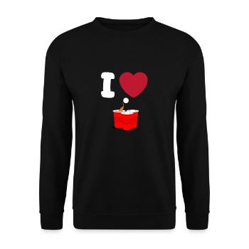 J’adore Beerpong - Sweat-shirt Unisexe - noir - Devant - Alina (178cm) & Michal (187cm)