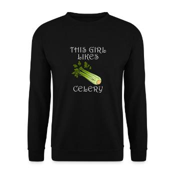 Une fille aime le céleri, les légumes, les - Sweat-shirt Unisexe - noir - Devant - Alina (178cm) & Michal (187cm)