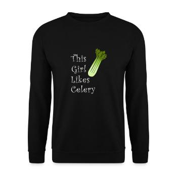 Mädchen mag Sellerie und Lauchgemüse, gesundes - Unisex Pullover - Schwarz - Vorne - Alina (178cm) & Michal (187cm)