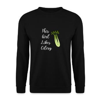 Alimentation saine : un dicton ironique dit qu'une - Sweat-shirt Unisexe - noir - Devant - Alina (178cm) & Michal (187cm)