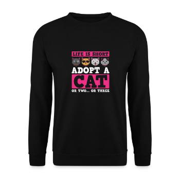 Lustiges Katzenliebhaber Geschenk Für Katzen Mama - Unisex Pullover - Schwarz - Vorne - Alina (178cm) & Michal (187cm)