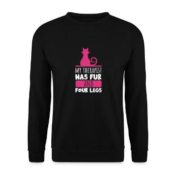 Lustiges Katzenliebhaber Geschenk Für Katzen Mama - Unisex Pullover - Schwarz - Vorne - Alina (178cm) & Michal (187cm)
