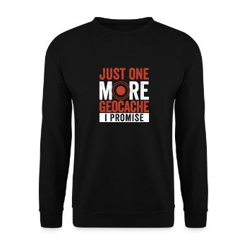 Nur noch ein Geocache ich verspreche lustig - Unisex Pullover - Schwarz - Vorne - Alina (178cm) & Michal (187cm)