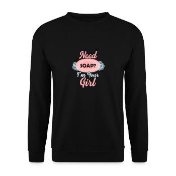 Need Soap? I'm Your Girl Soapmaking Soapmaker - Unisex Sweatshirt - black - Front - Alina (178cm) & Michal (187cm)