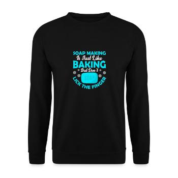 La fabrication du savon, c’est comme la fabrication du savon de cuisson - Sweat-shirt Unisexe - noir - Devant - Alina (178cm) & Michal (187cm)