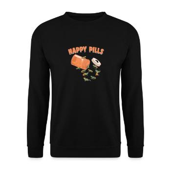 Happy Pills Uromastyx Lustige Eidechse Liebhaber Humor - Unisex Pullover - Schwarz - Vorne - Alina (178cm) & Michal (187cm)