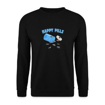 Happy Pills Eidechsen Lustiger Blauzungen-Skink-Liebhaber - Unisex Pullover - Schwarz - Vorne - Alina (178cm) & Michal (187cm)