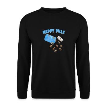 Happy Pills Eidechsen Lustige Leopard Gecko Liebhaber - Unisex Pullover - Schwarz - Vorne - Alina (178cm) & Michal (187cm)