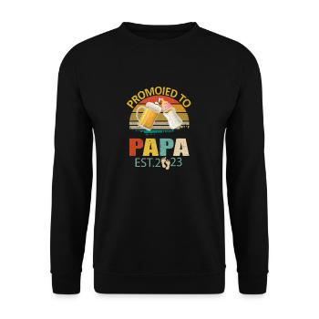 Promoted To Papa Est 2023 Vintage New Fathers Day - Unisex Sweatshirt - black - Front - Alina (178cm) & Michal (187cm)