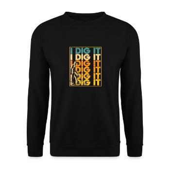 I Dig It Metal Detection Hunter Dectorist Geocache - Unisex Sweatshirt - black - Front - Alina (178cm) & Michal (187cm)