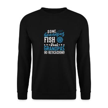 Einige Großväter fischen Echte Großväter gehen - Unisex Pullover - Schwarz - Vorne - Alina (178cm) & Michal (187cm)