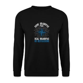 Einige Großväter fischen Echte Großväter gehen - Unisex Pullover - Schwarz - Vorne - Alina (178cm) & Michal (187cm)