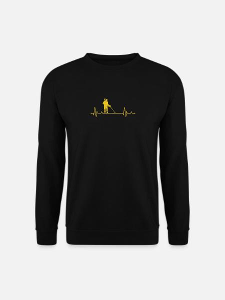 Metalldetektion Herzschlagdetektor EKG Pulslinie - Unisex Pullover - Schwarz