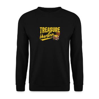 Treasure Hunter Funny Geocaching Metal Detection - Unisex Sweatshirt - black - Front - Alina (178cm) & Michal (187cm)