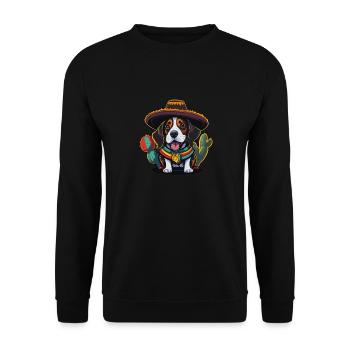 Cinco de Mayo Beagle Mexikanischer Sombrero Beagle - Unisex Pullover - Schwarz - Vorne - Alina (178cm) & Michal (187cm)