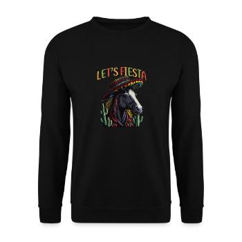 Cinco de Mayo Pferd Mexikanisch Let's Fiesta Pferd - Unisex Pullover - Schwarz - Vorne - Alina (178cm) & Michal (187cm)