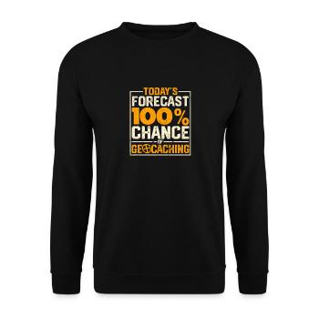 La prédiction du jour : 100 % de chances de s’amuser en géocaching - Sweat-shirt Unisexe - noir - Devant - Alina (178cm) & Michal (187cm)