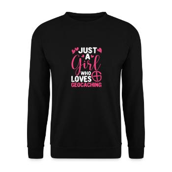 Just a girl who loves geocaching Funny Geo - Unisex Sweatshirt - black - Front - Alina (178cm) & Michal (187cm)