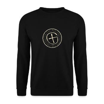 Geocaching GPS Container Target Marker Treasure - Unisex Sweatshirt - black - Front - Alina (178cm) & Michal (187cm)