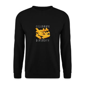 Lustiger Pasta-Nudel-Liebhaber - Unisex Pullover - Schwarz - Vorne - Alina (178cm) & Michal (187cm)