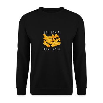Lustiger Pasta-Nudel-Liebhaber - Unisex Pullover - Schwarz - Vorne - Alina (178cm) & Michal (187cm)