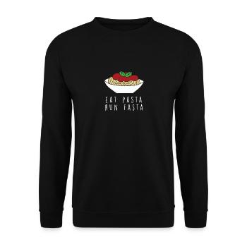 Lustige Pasta-Sprüche Essen Pasta-Liebhaber - Unisex Pullover - Schwarz - Vorne - Alina (178cm) & Michal (187cm)