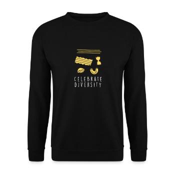 Lustige Pasta-Sprüche Essen Pasta-Liebhaber - Unisex Pullover - Schwarz - Vorne - Alina (178cm) & Michal (187cm)