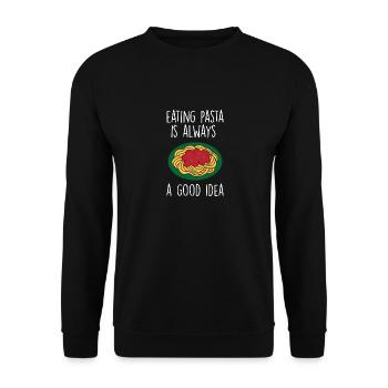 Lustige Pasta-Sprüche Essen Pasta-Liebhaber - Unisex Pullover - Schwarz - Vorne - Alina (178cm) & Michal (187cm)