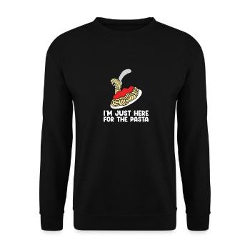 Lustige Pasta-Sprüche Essen Pasta-Liebhaber - Unisex Pullover - Schwarz - Vorne - Alina (178cm) & Michal (187cm)