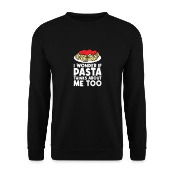 Lustige Pasta-Sprüche Essen Pasta-Liebhaber - Unisex Pullover - Schwarz - Vorne - Alina (178cm) & Michal (187cm)