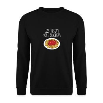 Lustige Pasta-Sprüche Essen Pasta-Liebhaber - Unisex Pullover - Schwarz - Vorne - Alina (178cm) & Michal (187cm)