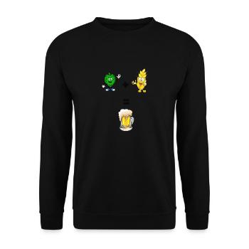 Gerste und Hopfen Bier - Unisex Pullover - Schwarz - Vorne - Alina (178cm) & Michal (187cm)