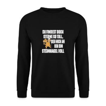 Sieh mich an, ich bin Sternhagel voll! Lustiges - Unisex Pullover - Schwarz - Vorne - Alina (178cm) & Michal (187cm)