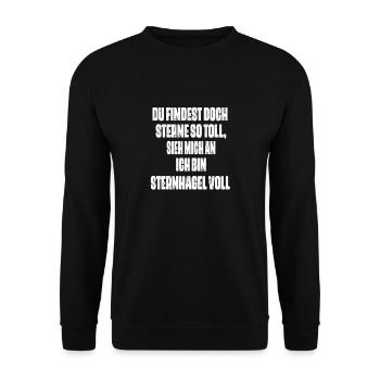 Sieh mich an, ich bin Sternhagel voll! Lustiges - Unisex Pullover - Schwarz - Vorne - Alina (178cm) & Michal (187cm)