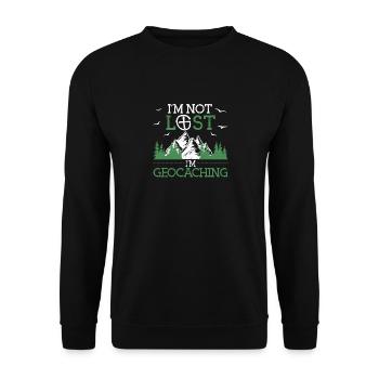 I'm not lost, I'm geocaching geocache - Unisex Sweatshirt - black - Front - Alina (178cm) & Michal (187cm)