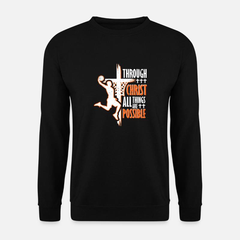 Christlicher Basketball Jesus Christus Basketball - Unisex Pullover - Schwarz