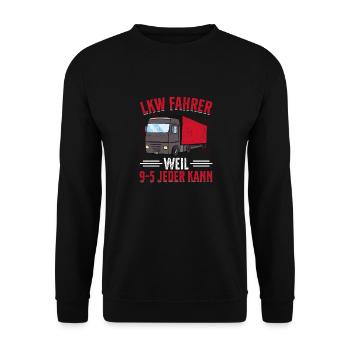 LKW Fahrer Geschenk Brummi Vater - Unisex Pullover - Schwarz - Vorne - Alina (178cm) & Michal (187cm)