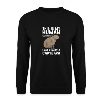 Capybara Nagetier - Unisex Pullover - Schwarz - Vorne - Alina (178cm) & Michal (187cm)