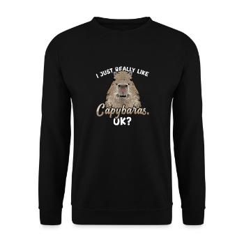Capybara rodent - Unisex Sweatshirt - black - Front - Alina (178cm) & Michal (187cm)