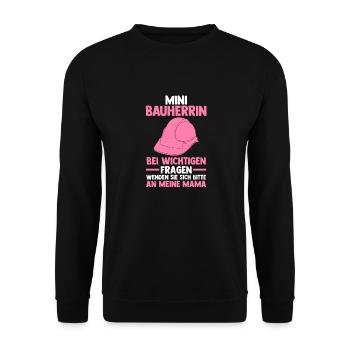 Bauherrin - Unisex Pullover - Schwarz - Vorne - Alina (178cm) & Michal (187cm)