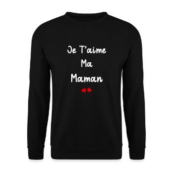 je t'aime ma Maman - Sweat-shirt Unisexe - noir - Devant - Alina (178cm) & Michal (187cm)