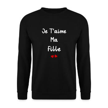 je t'aime ma fille - Sweat-shirt Unisexe - noir - Devant - Alina (178cm) & Michal (187cm)