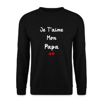 je t'aime mon Papa - Sweat-shirt Unisexe - noir - Devant - Alina (178cm) & Michal (187cm)
