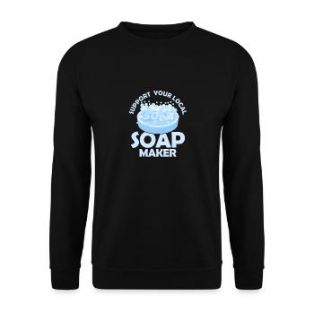 Support Your Local Soap Maker Soapmaking Soapmaker - Unisex Sweatshirt - black - Front - Alina (178cm) & Michal (187cm)
