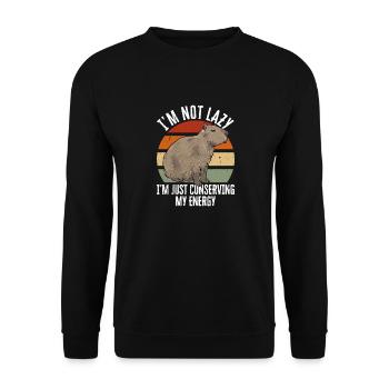 Capybara Nagetier - Unisex Pullover - Schwarz - Vorne - Alina (178cm) & Michal (187cm)