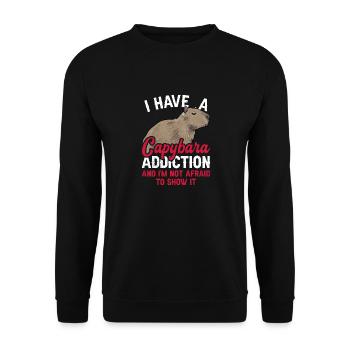 Capybara Nagetier - Unisex Pullover - Schwarz - Vorne - Alina (178cm) & Michal (187cm)