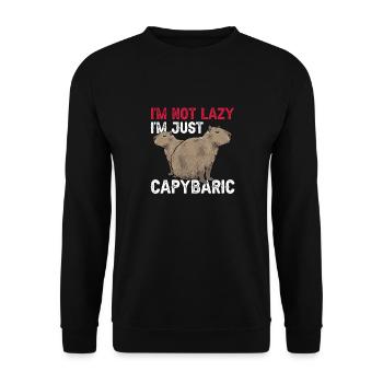 Capybara Nagetier - Unisex Pullover - Schwarz - Vorne - Alina (178cm) & Michal (187cm)