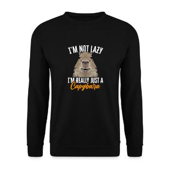 Capybara Nagetier - Unisex Pullover - Schwarz - Vorne - Alina (178cm) & Michal (187cm)